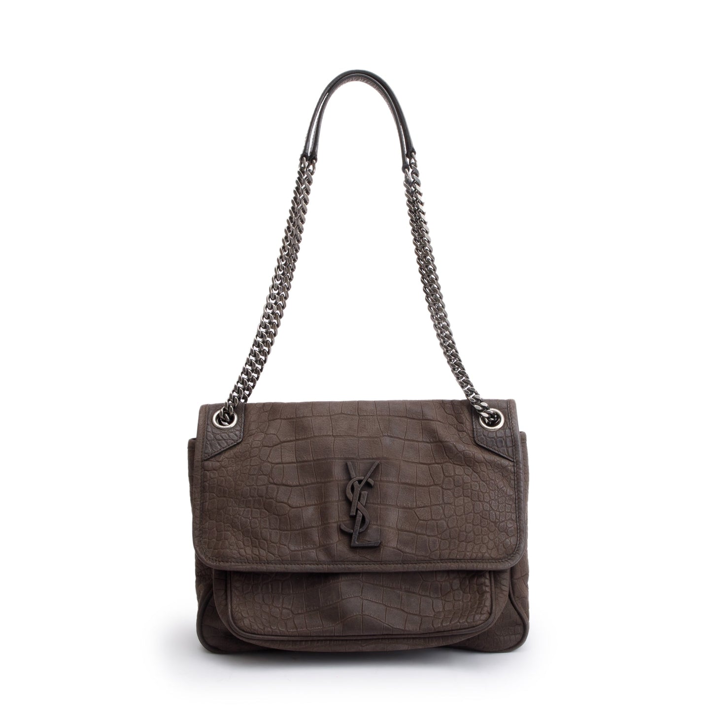 Saint Laurent Brown Suede Medium Niki Shoulder Bag