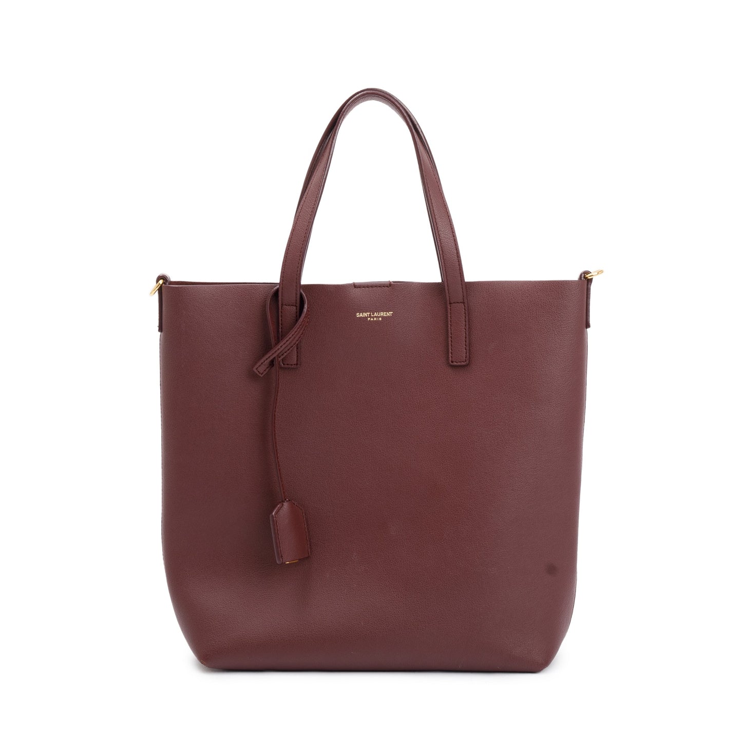 Saint Laurent Burgandy Leather Toy Shopping Tote