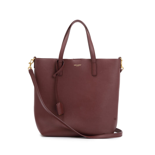 Saint Laurent Burgandy Leather Toy Shopping Tote