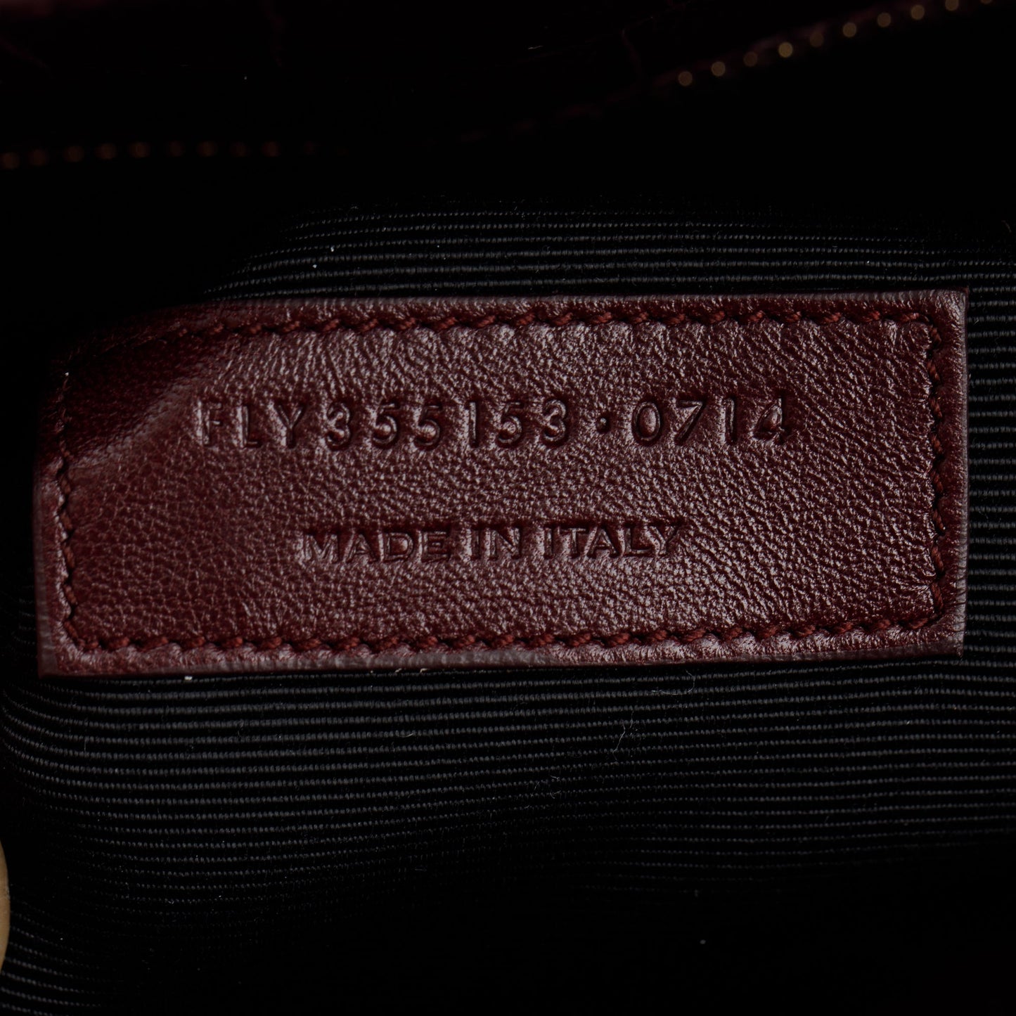 Saint Laurent Burgundy Crocodile Embossed Calfskin Small Sac De Jour