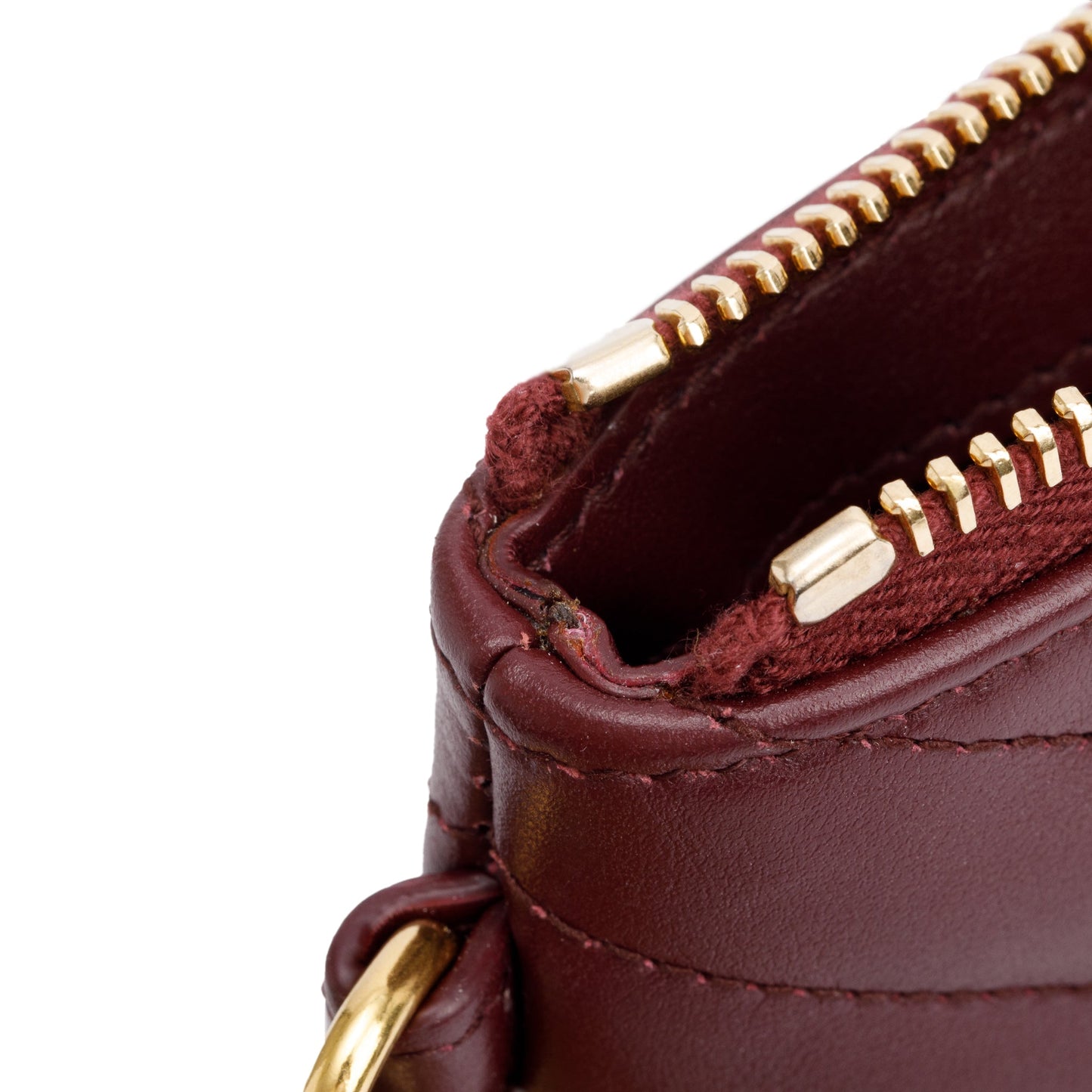 Saint Laurent Burgundy Leather Cassandre Matelasse A5 Pouch