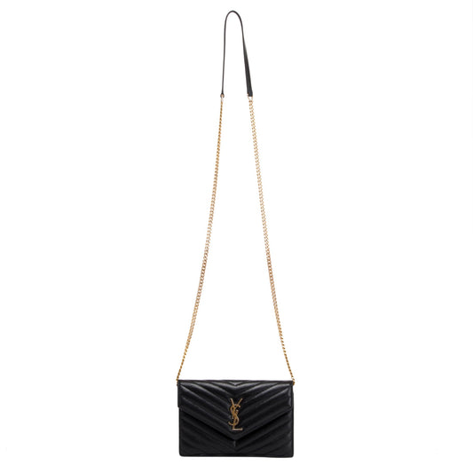 Saint Laurent Cassandre Matelasse Chain Wallet