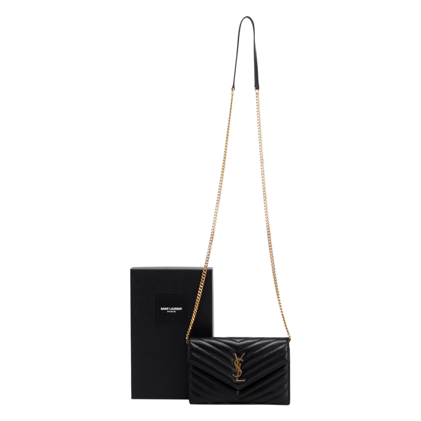 Saint Laurent Cassandre Matelasse Chain Wallet