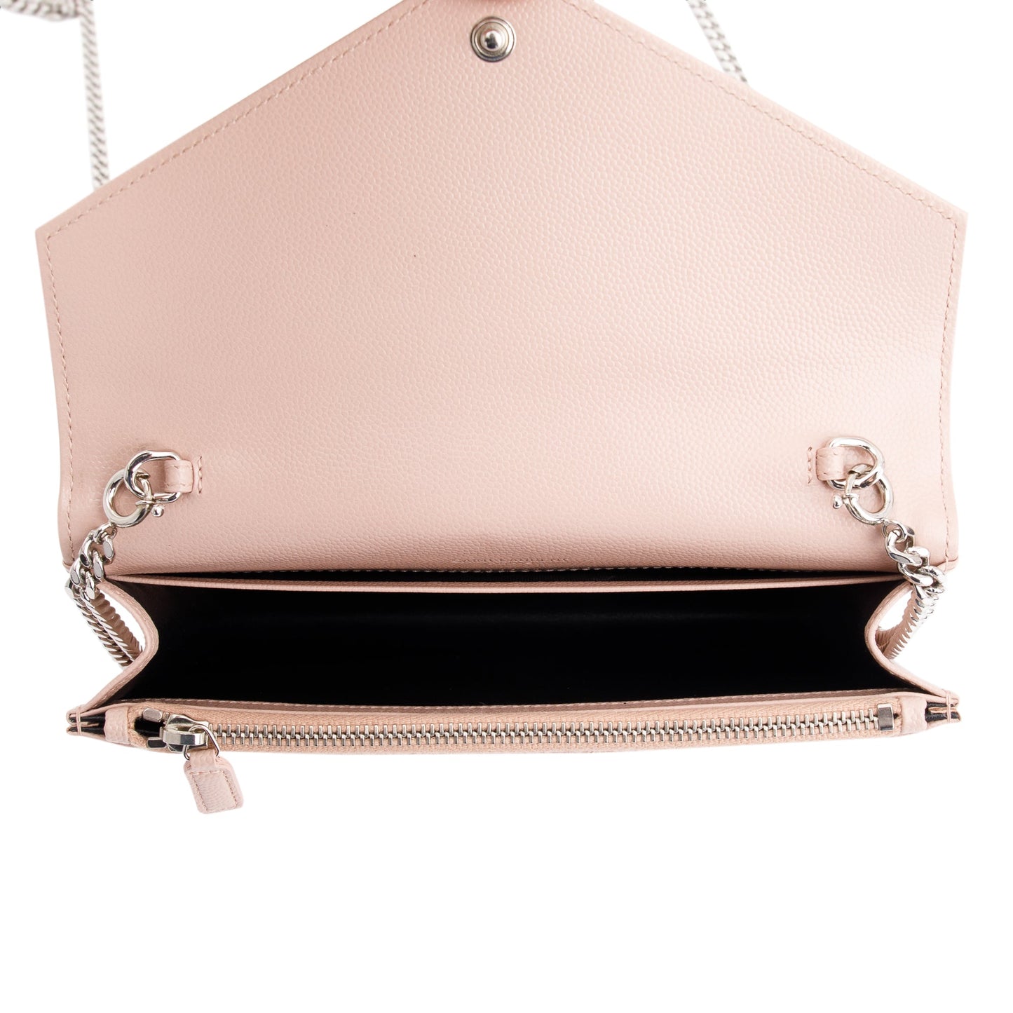 Saint Laurent Cassandre Matelasse Envelope Chain Wallet