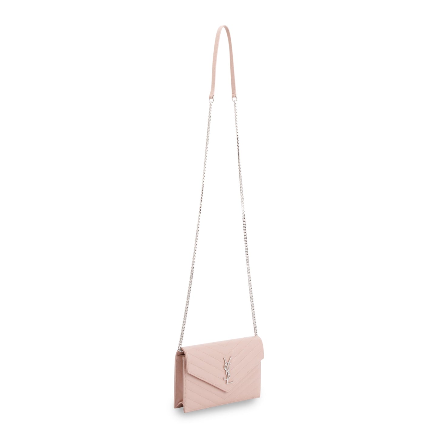 Saint Laurent Cassandre Matelasse Envelope Chain Wallet