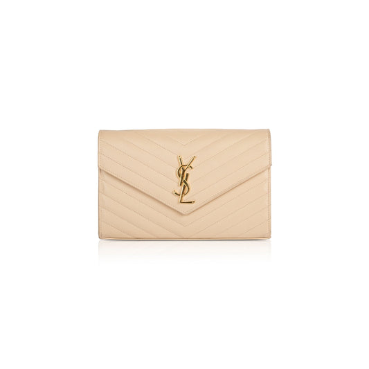 Saint Laurent Classic Monogram Envelope Chain Wallet