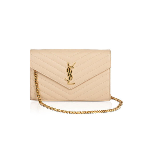 Saint Laurent Classic Monogram Envelope Chain Wallet