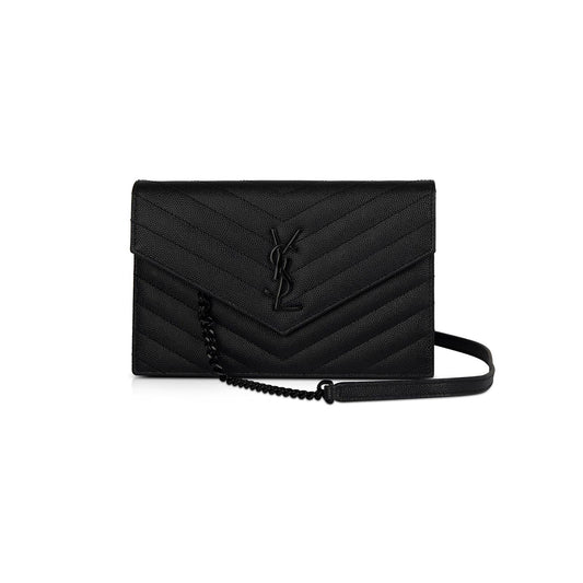 Saint Laurent Classic Monogram Envelope Chain Wallet