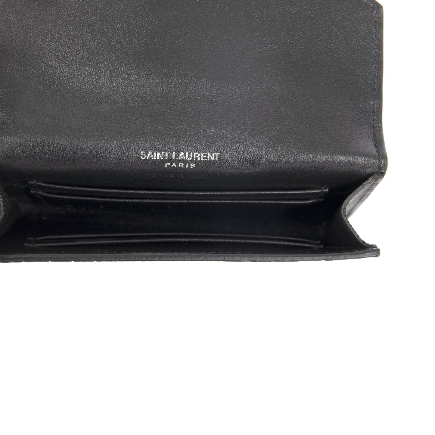 Saint Laurent Croc Embossed Small Envelope Wallet