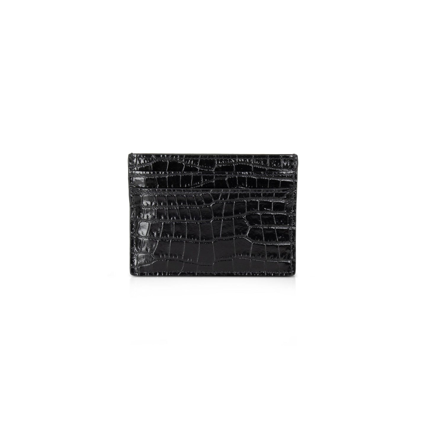 Saint Laurent Crocodile Embossed Cassandre Card Case
