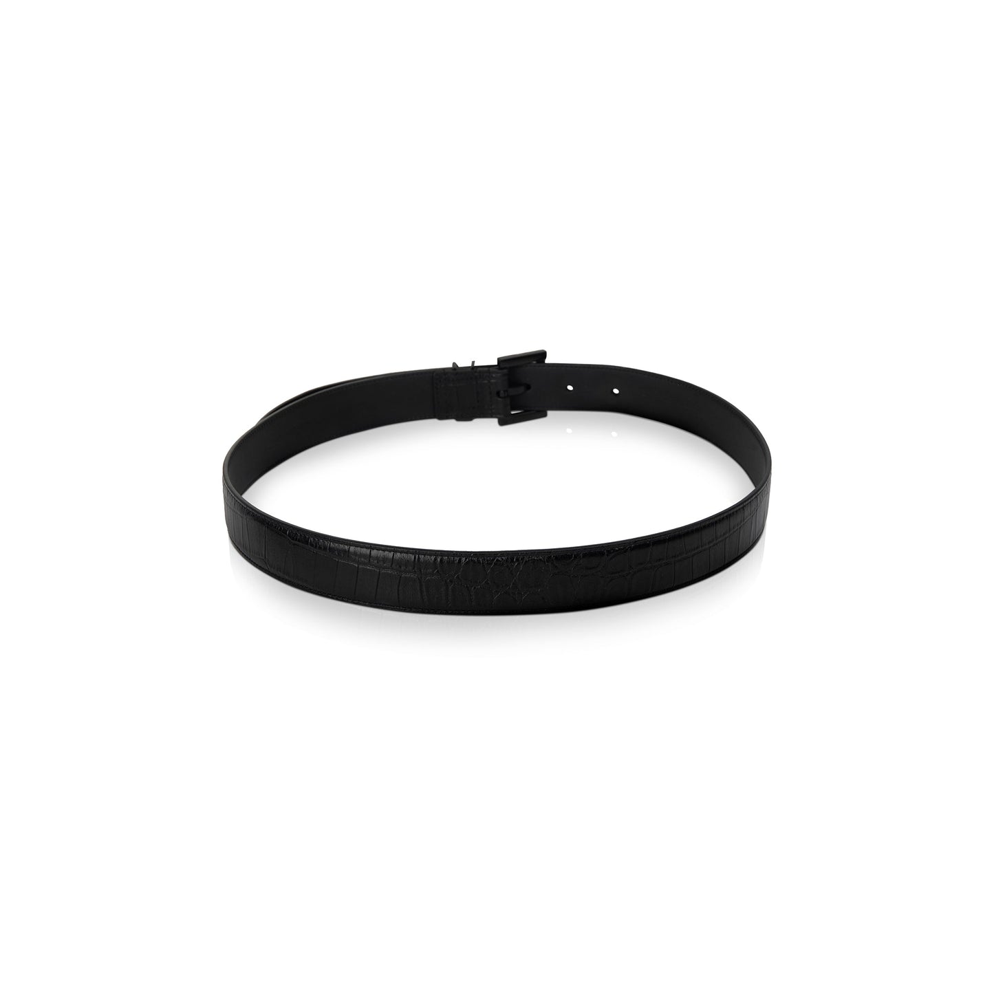 Saint Laurent Crocodile Embossed Monogram Belt