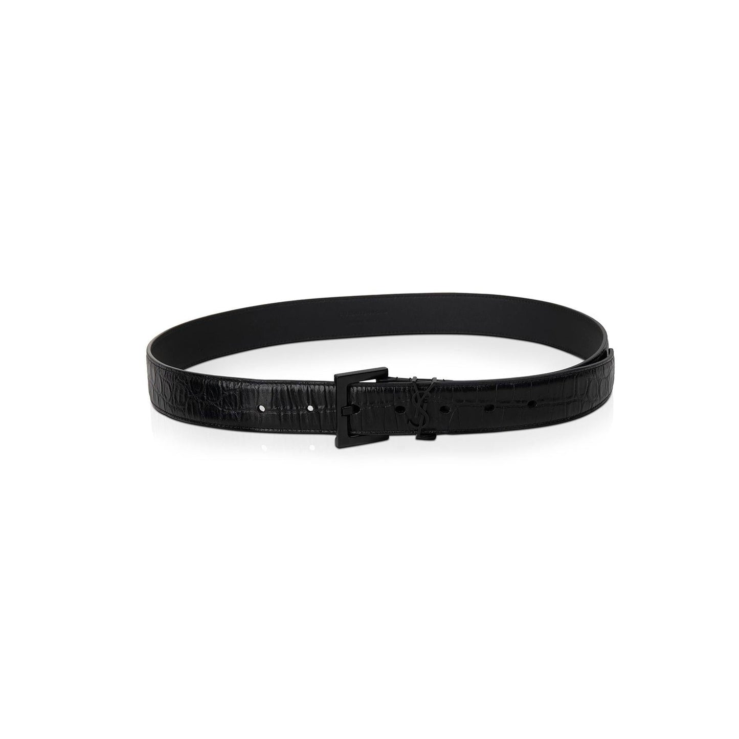 Saint Laurent Crocodile Embossed Monogram Belt