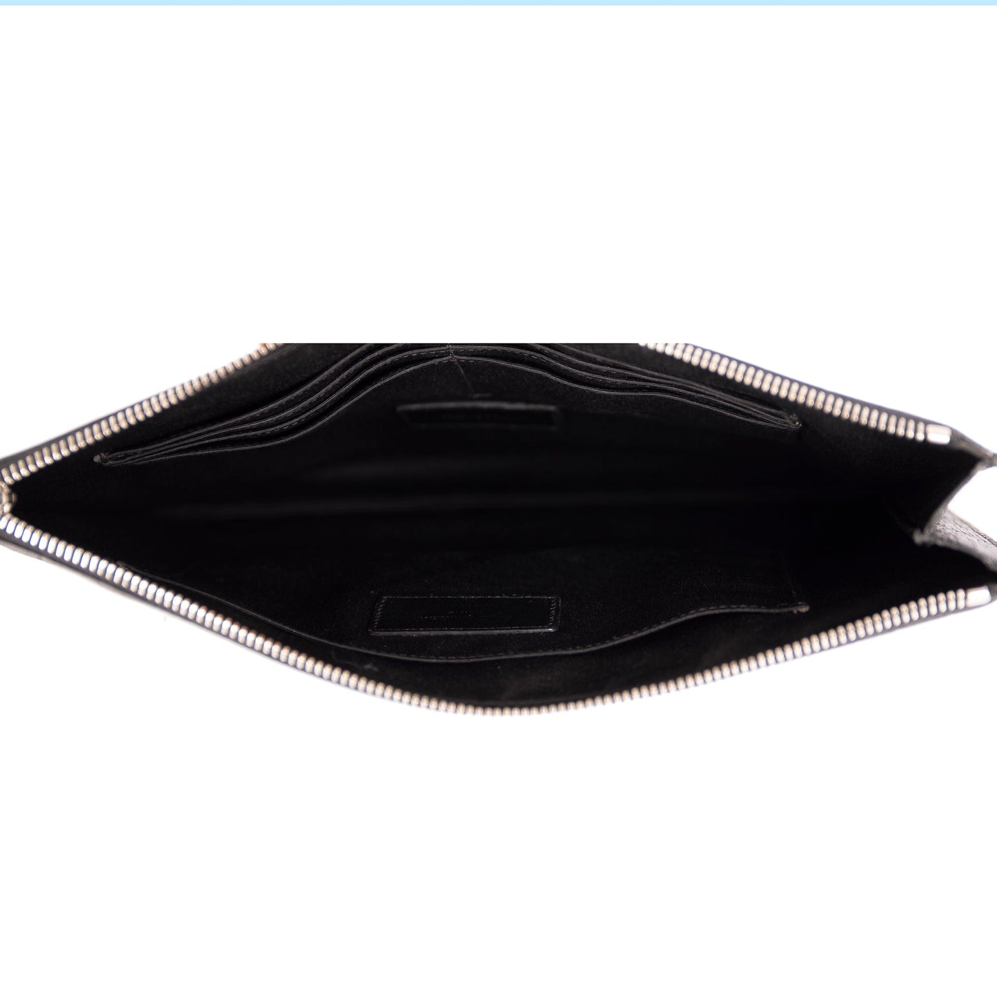 Saint Laurent Crocodile Embossed Zip Tablet Holder