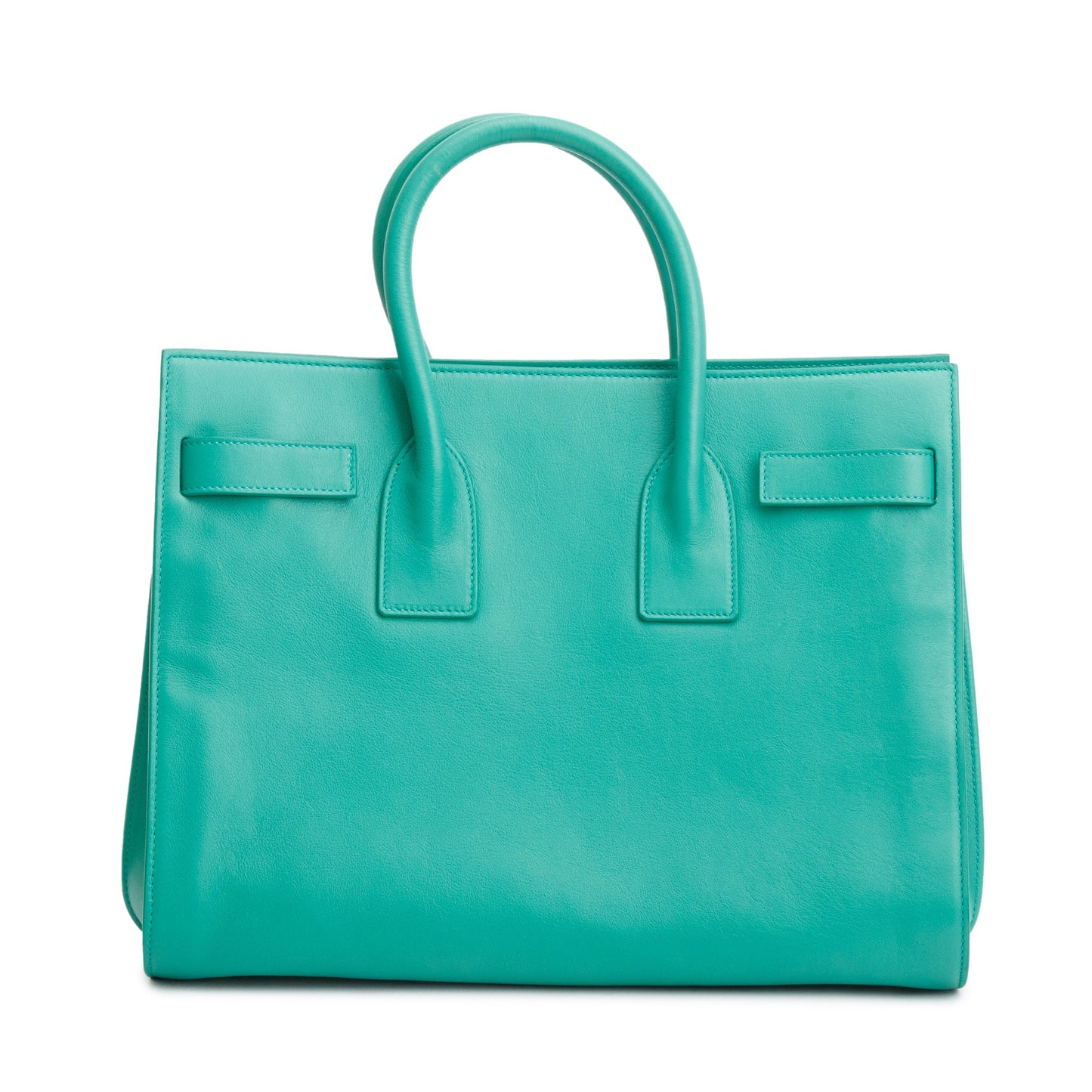 Saint Laurent Green Leather Small Sac De Jour