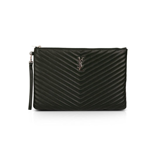 Saint Laurent Green Matelasse Document Holder