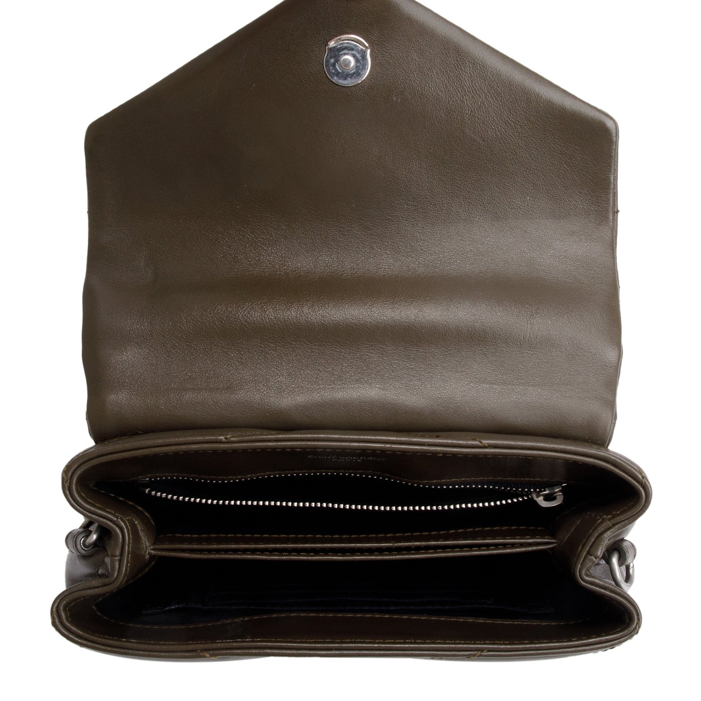Saint Laurent Green Monogram Matelasse Toy Loulou Crossbody Bag
