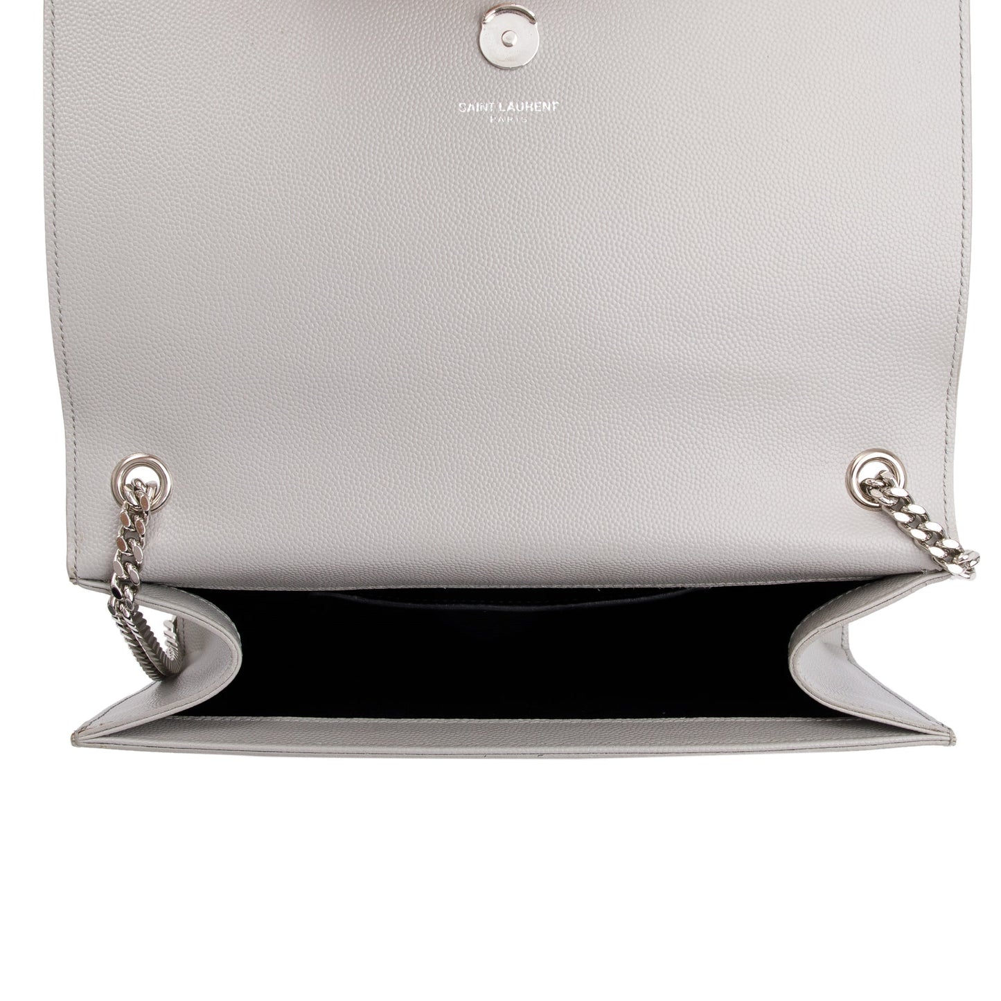 Saint Laurent Grey Grain De Poudre Leather Medium Kate Bag