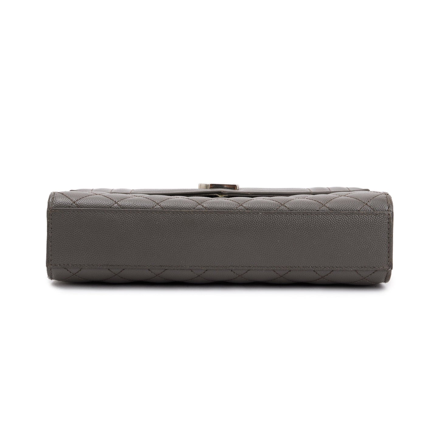 Saint Laurent Grey Grained De Poudre Medium Envelope Shoulder Bag