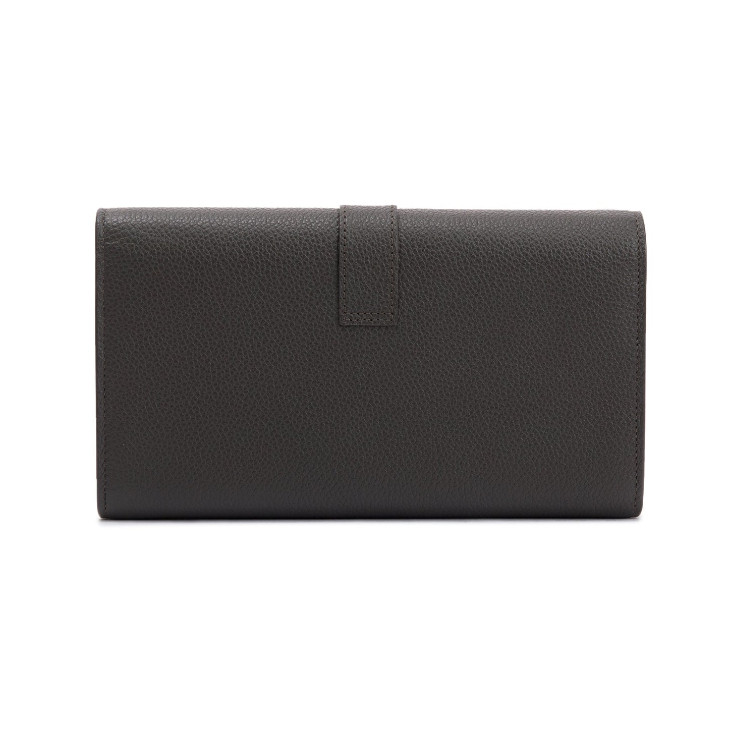 Saint Laurent Grey Grained Leather Large Flap Wallet