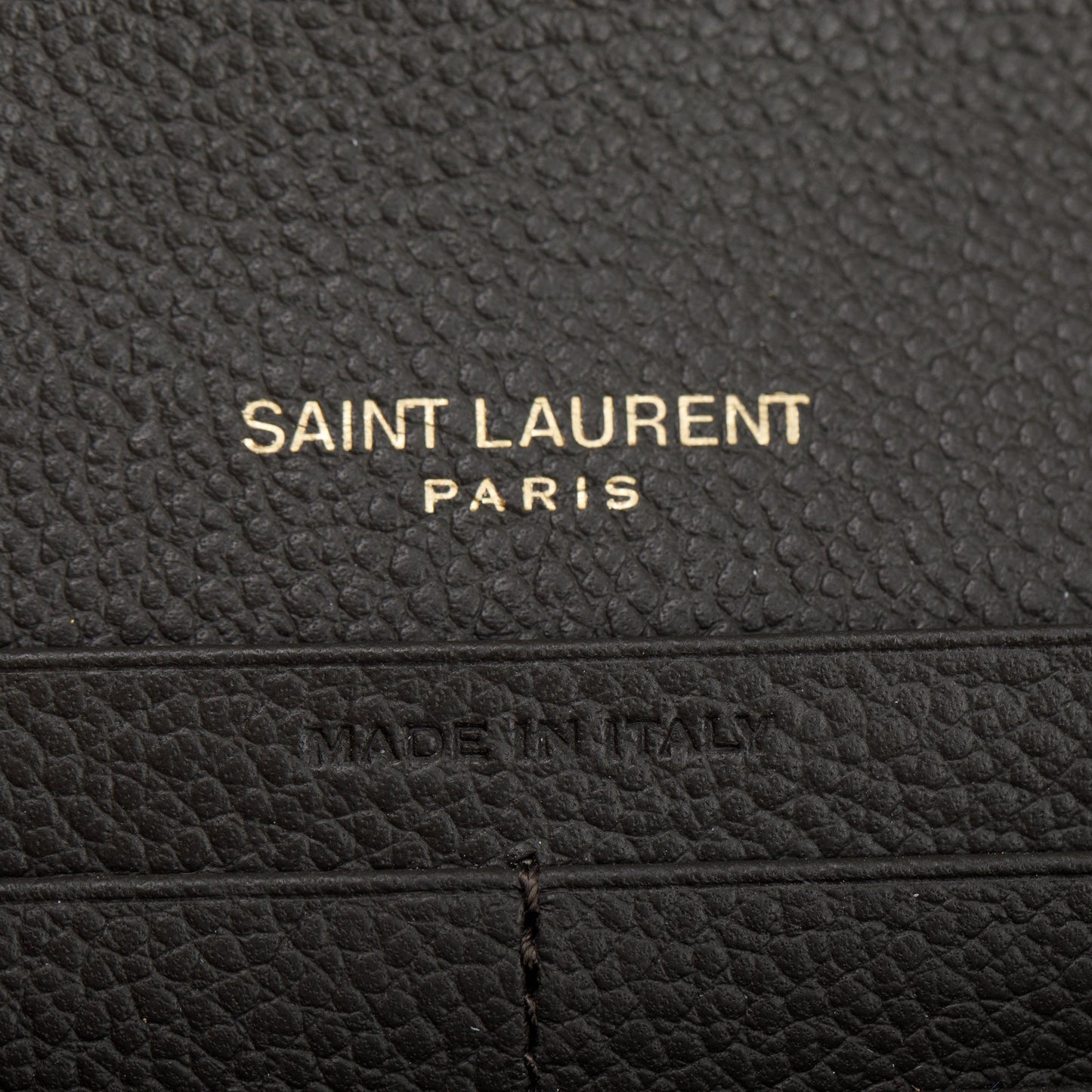 Saint Laurent Grey Grained Leather Large Flap Wallet