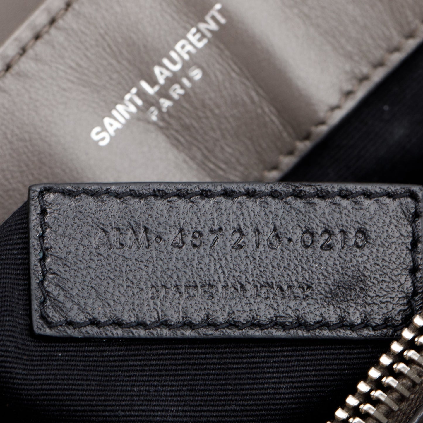 Saint Laurent Grey Quilted Leather Medium Loulou Monogram Shoulder Bag