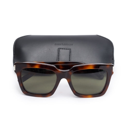 Saint Laurent Havana Acetate Bold 1 003 Square Sunglasses