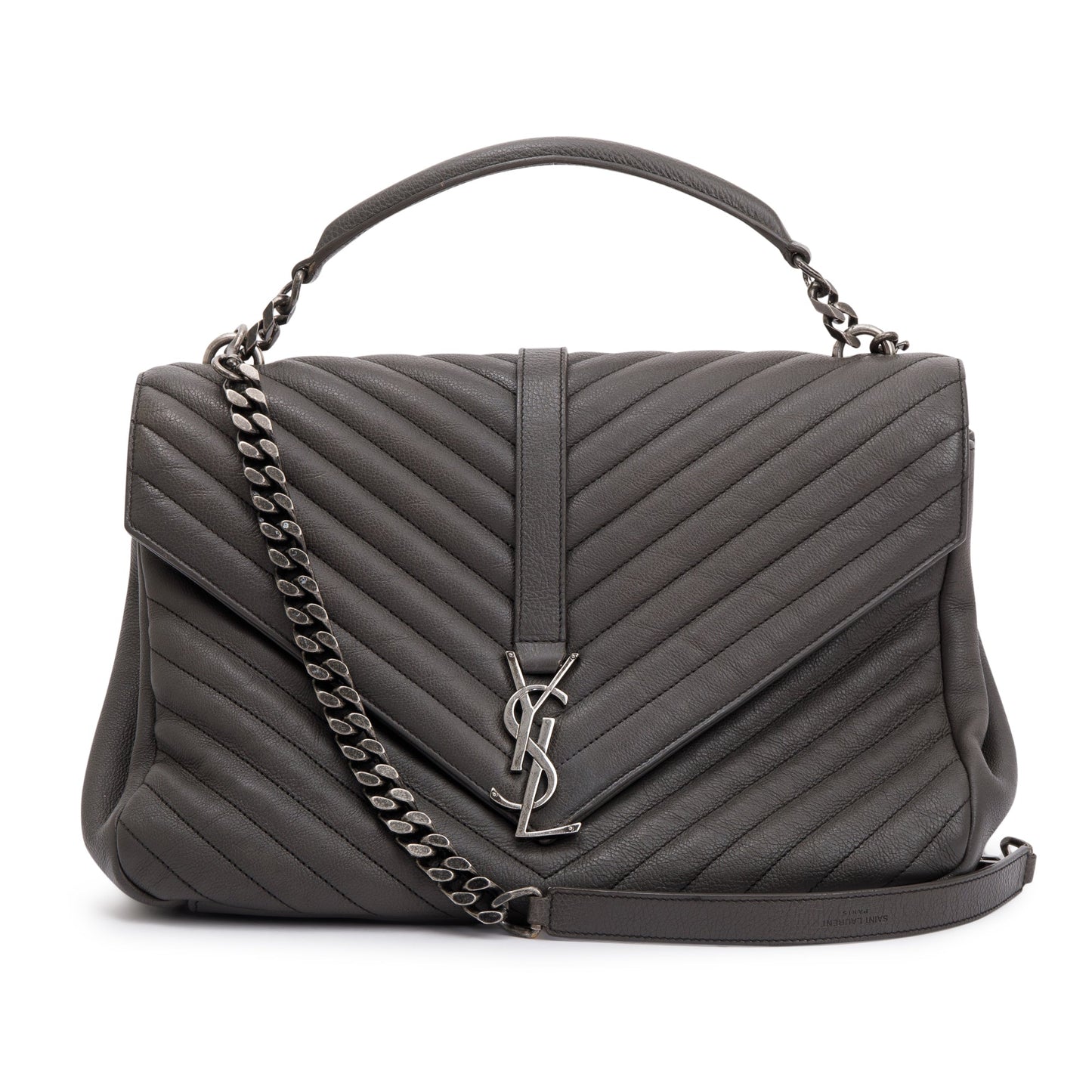 Saint Laurent Large Chevron College Bag