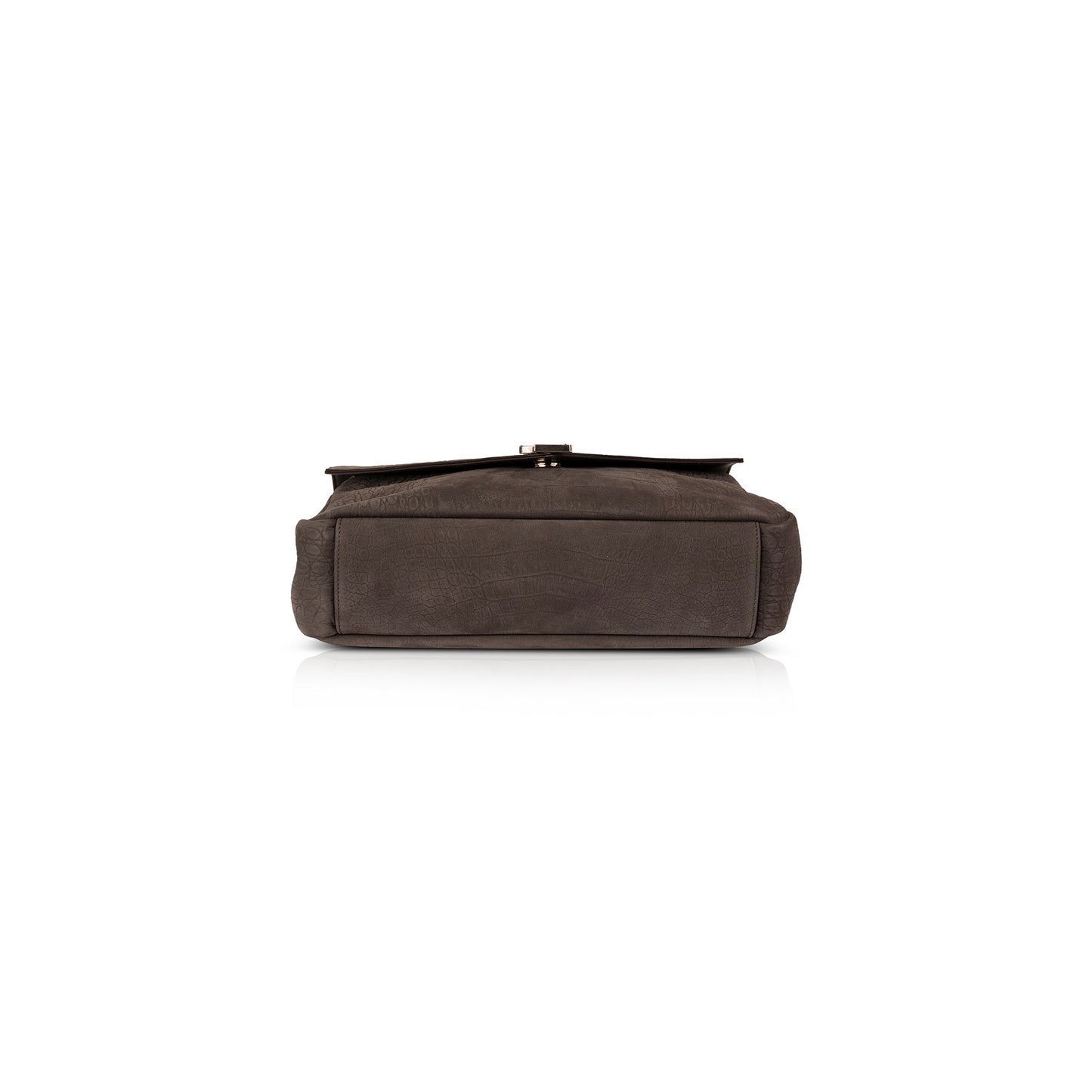 Saint Laurent Large Croc Embossed Nubuck College Bag