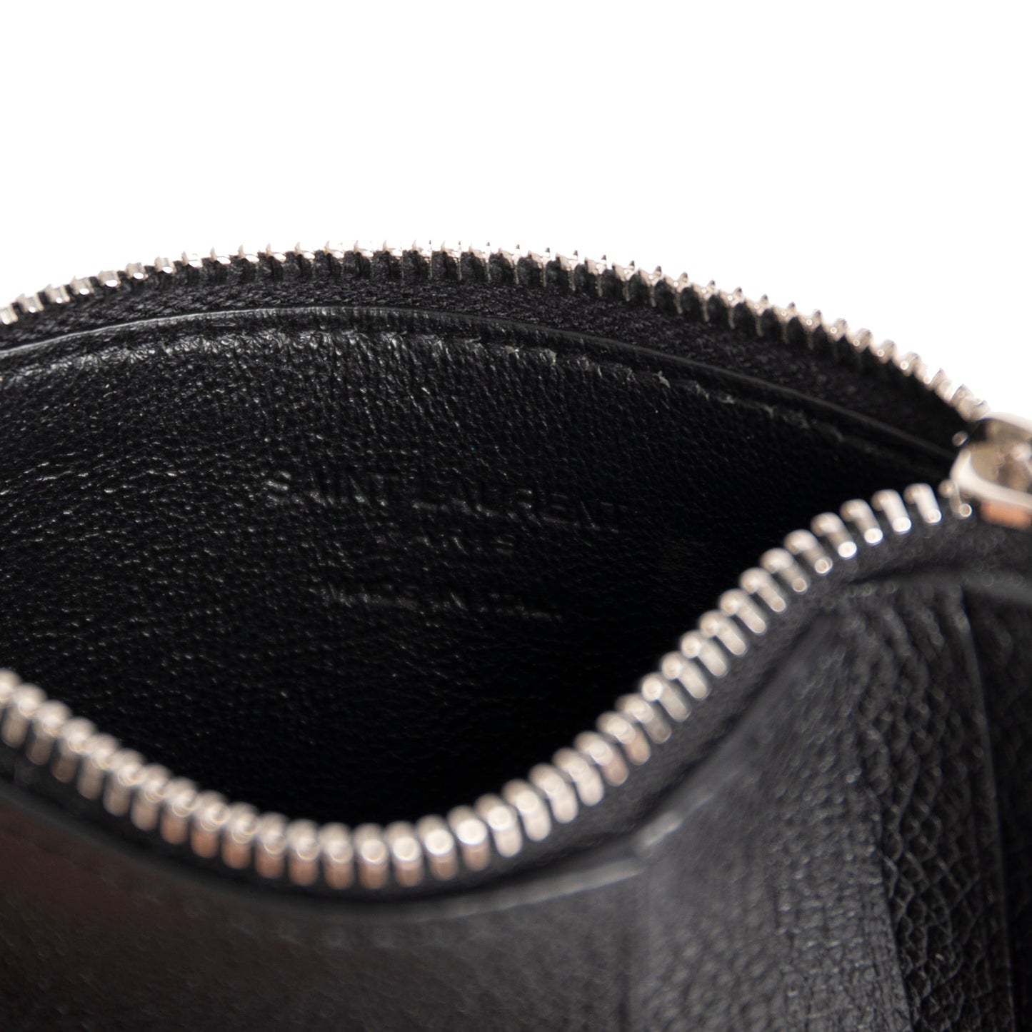 Saint Laurent Leather Zip Card Case