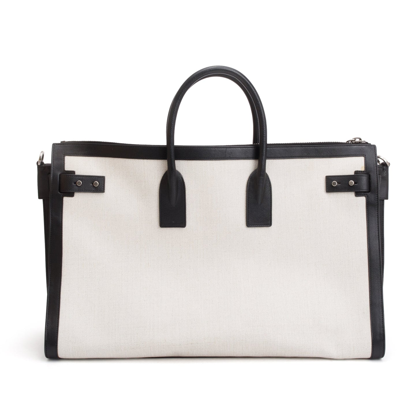 Saint Laurent Linen Calfskin Souple Sac De Jour 48H Duffle