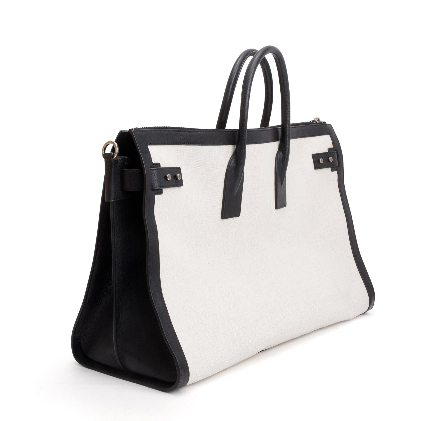 Saint Laurent Linen Calfskin Souple Sac De Jour 48H Duffle