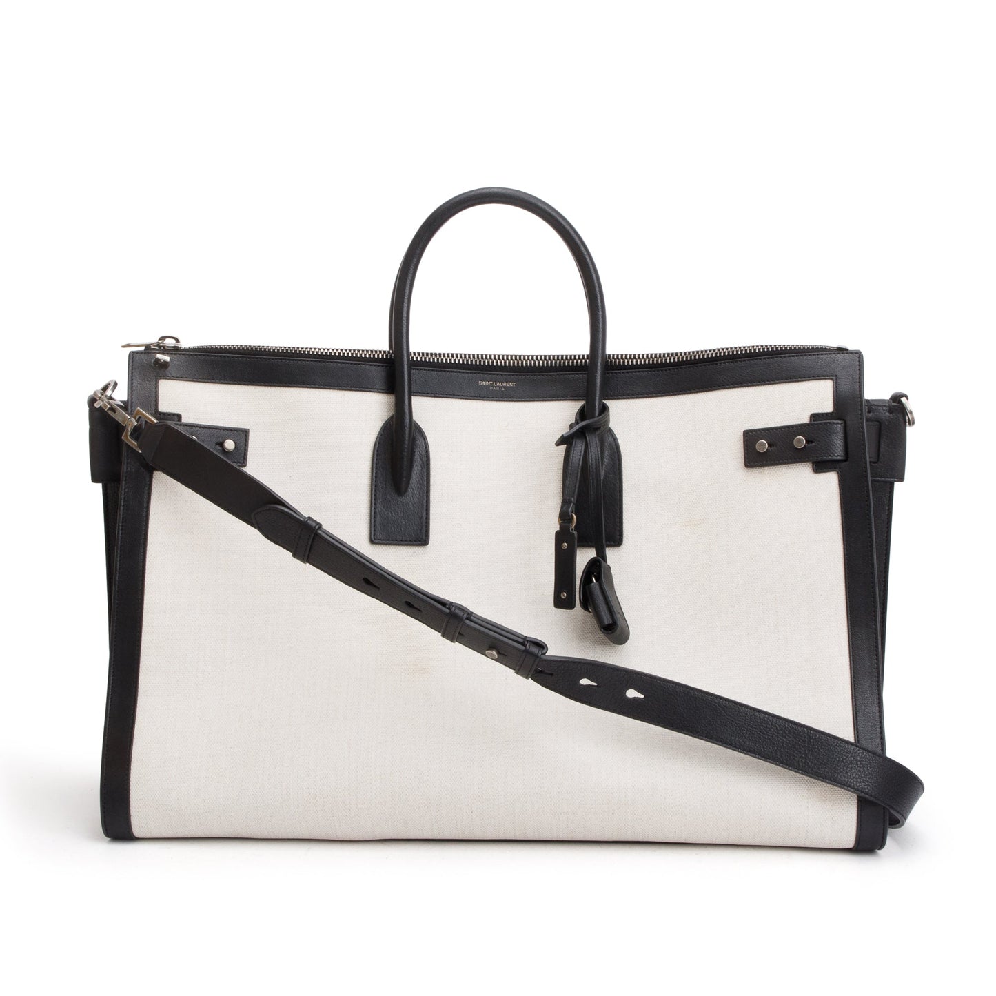 Saint Laurent Linen Calfskin Souple Sac De Jour 48H Duffle