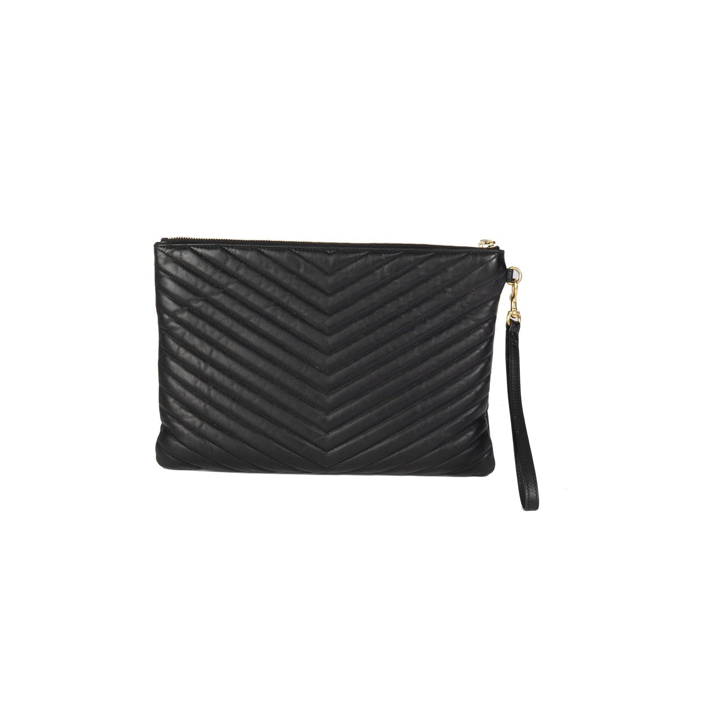 Saint Laurent Matelasse Monogram Wristlet Pouch