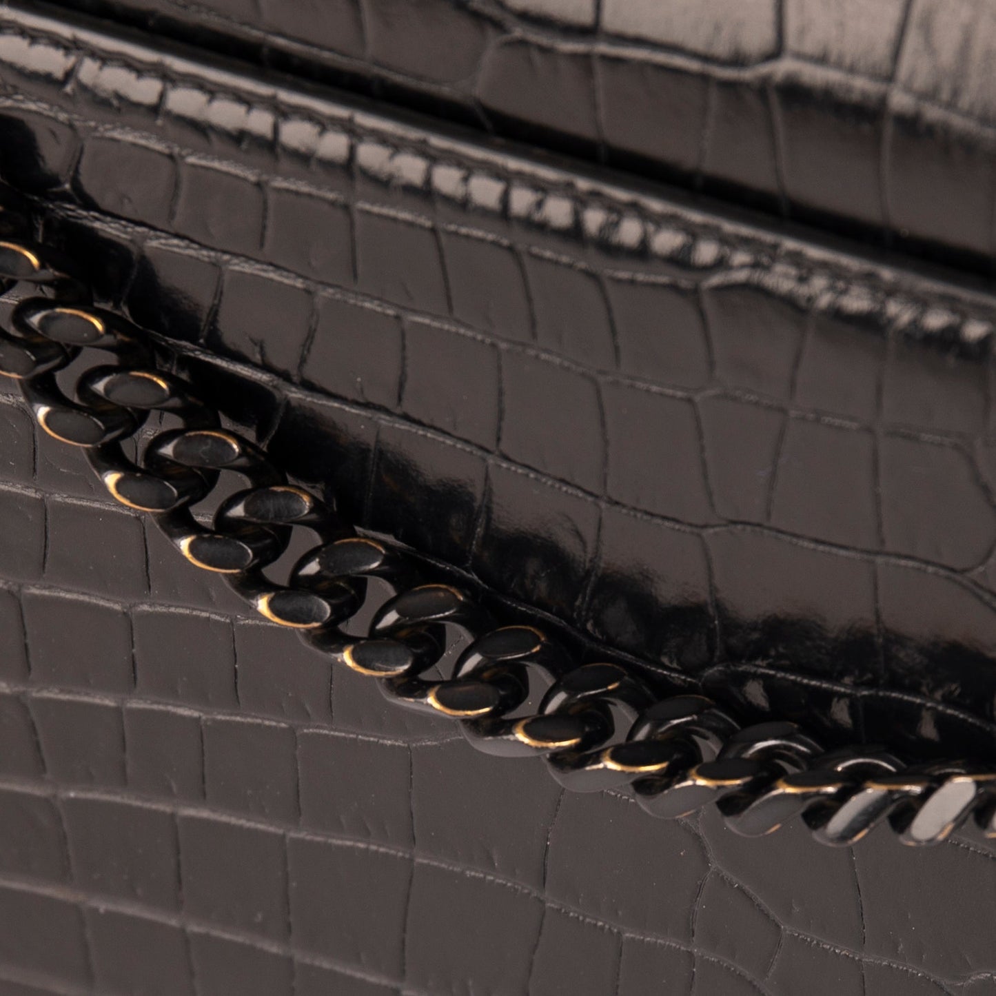 Saint Laurent Medium Crocodile Embossed Sunset Bag