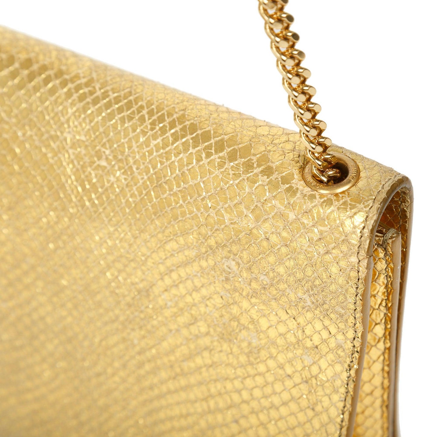 Saint Laurent Medium Python-Embossed Kate Monogram Tassel Bag
