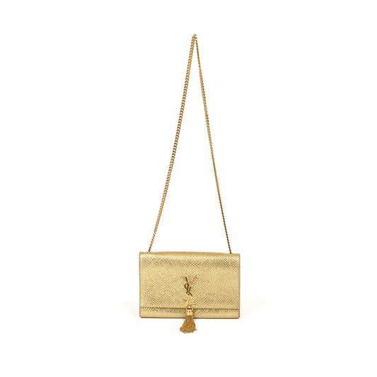 Saint Laurent Medium Python-Embossed Kate Monogram Tassel Bag