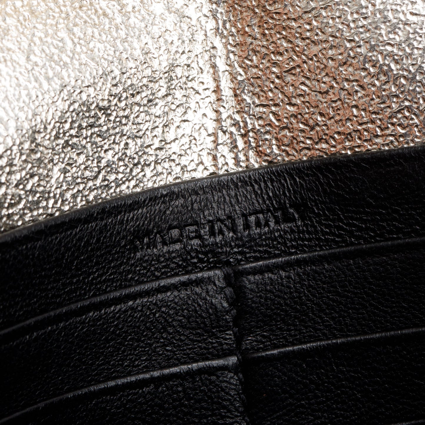 Saint Laurent Metallic Grain De Poudre Leather Cassandre Matelasse Chain Wallet