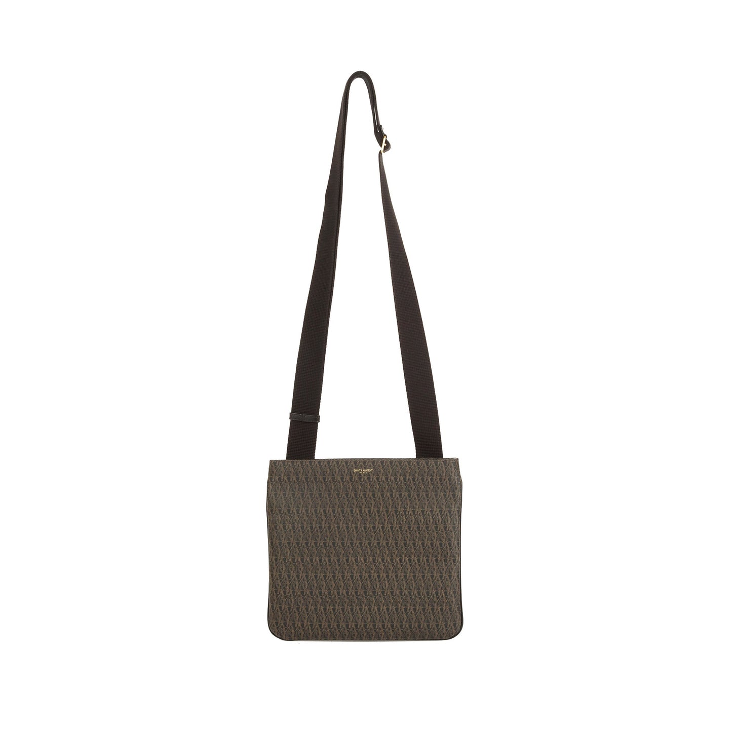 Saint Laurent Monogram Canvas Flat Messenger Bag