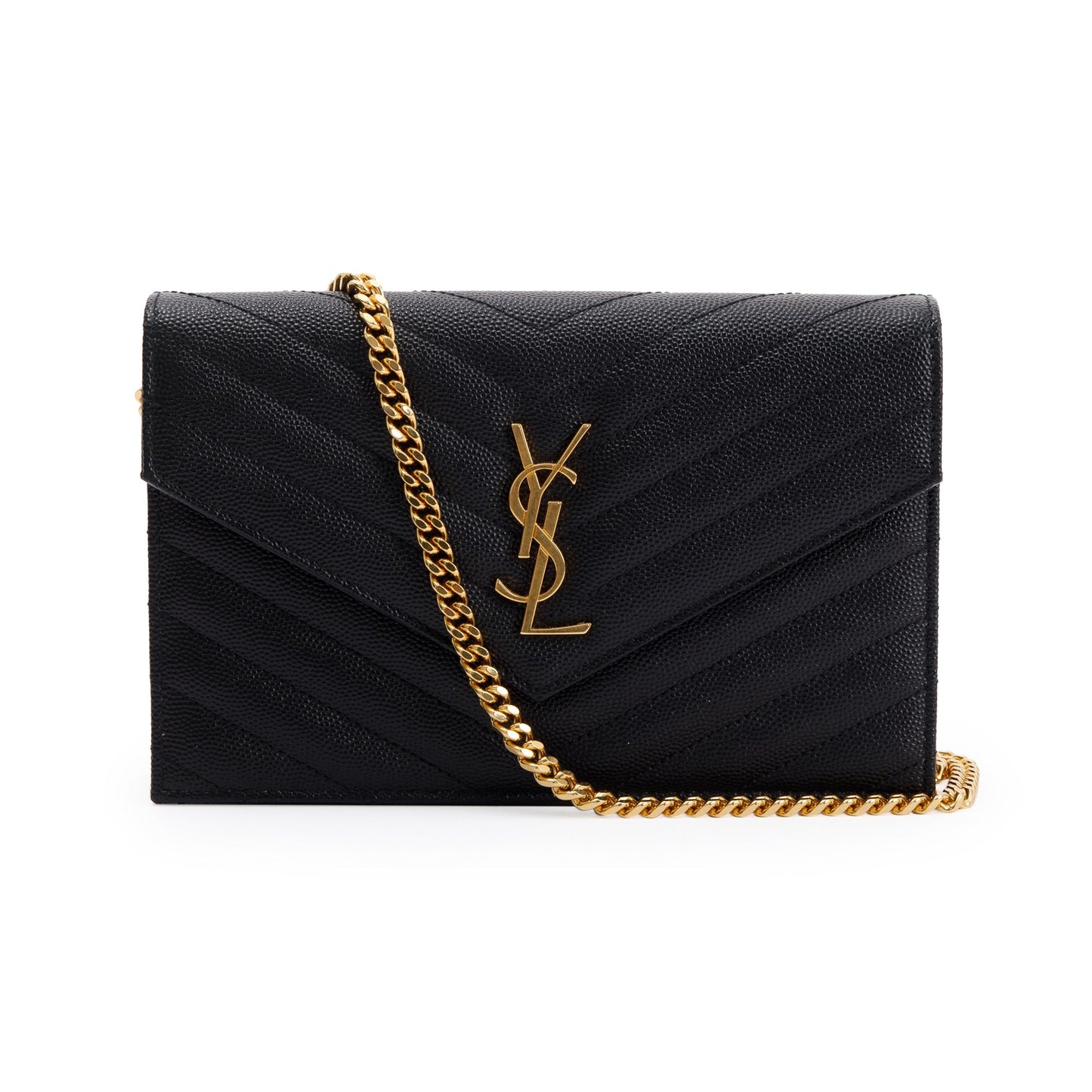 Saint Laurent Monogram Matelasse Envelope Chain Wallet