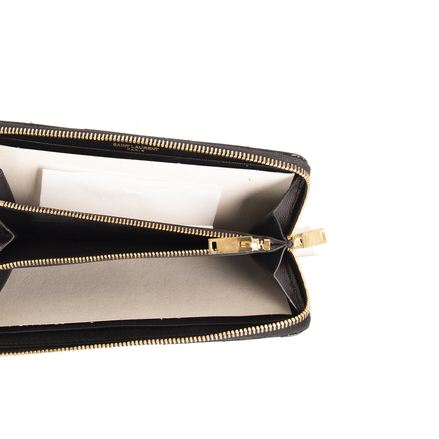 Saint Laurent Monogram Zip Around Leather Wallet