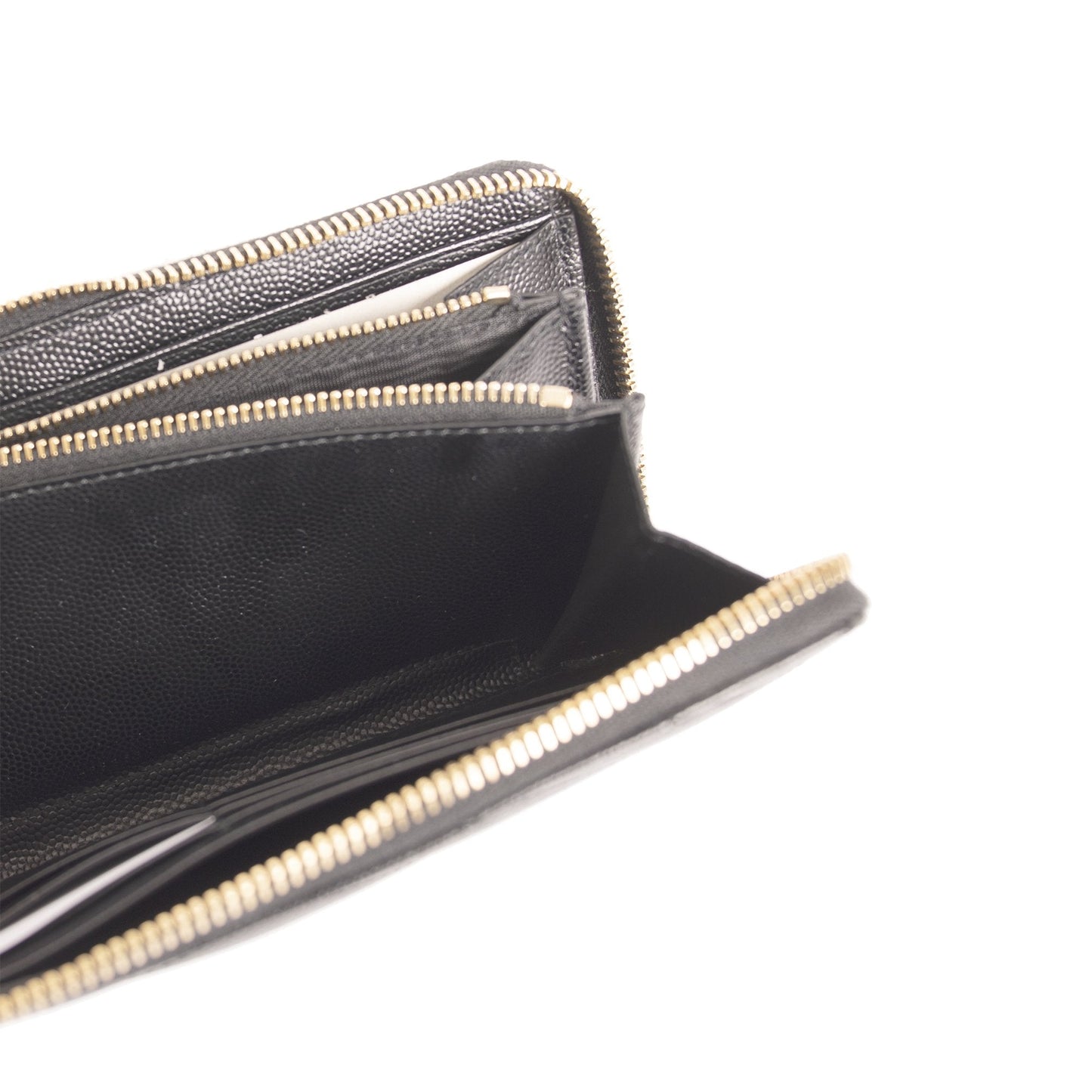 Saint Laurent Monogram Zip Around Leather Wallet