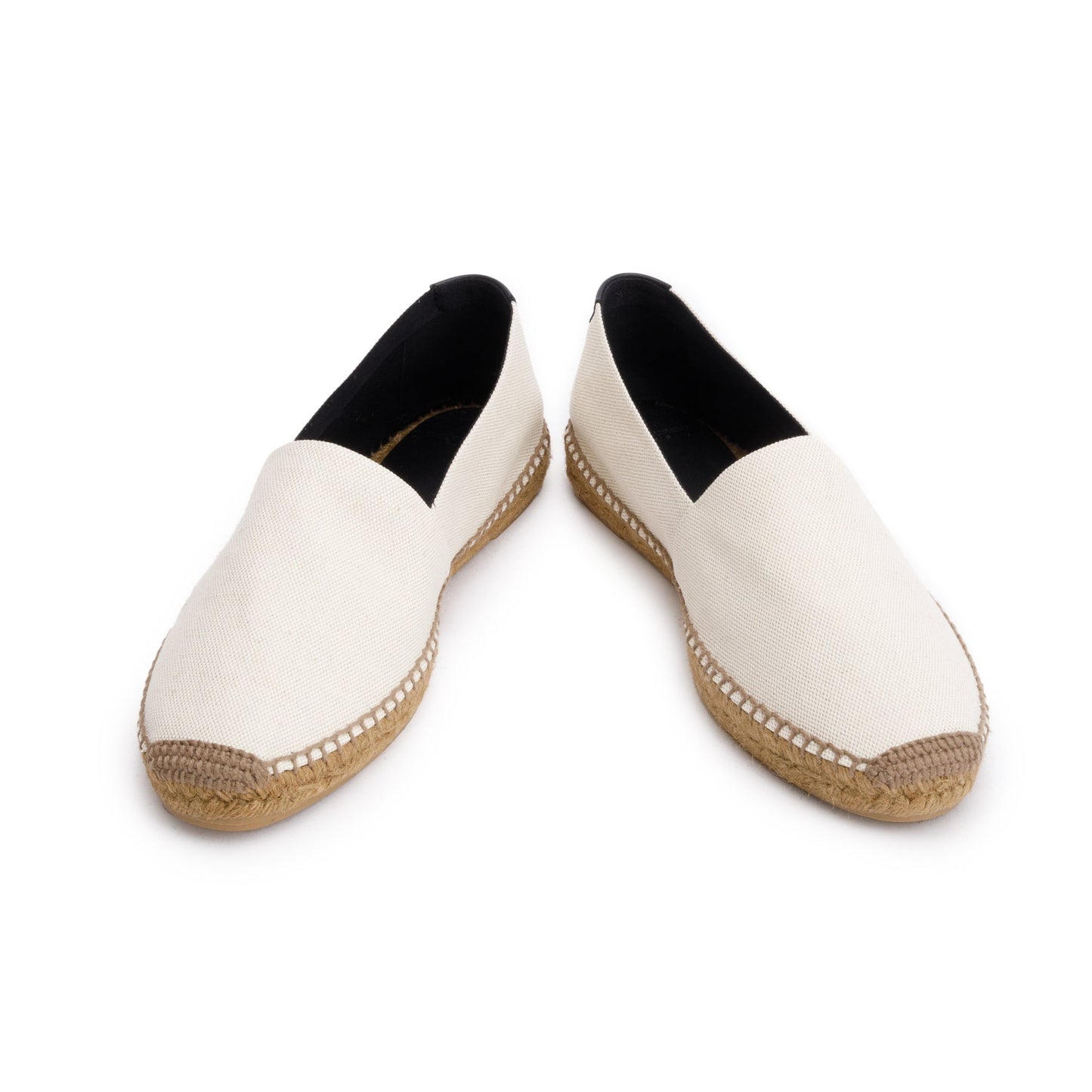 Saint Laurent Natural Beige Canvas Espadrilles, Size 45