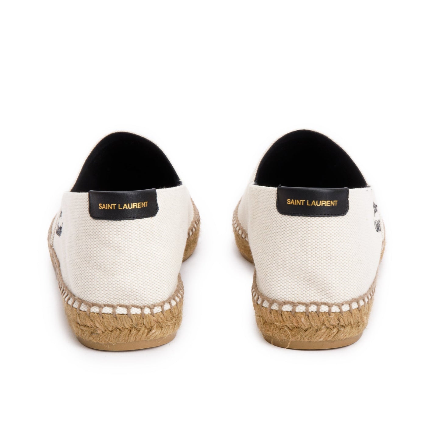 Saint Laurent Natural Beige Canvas Espadrilles, Size 45