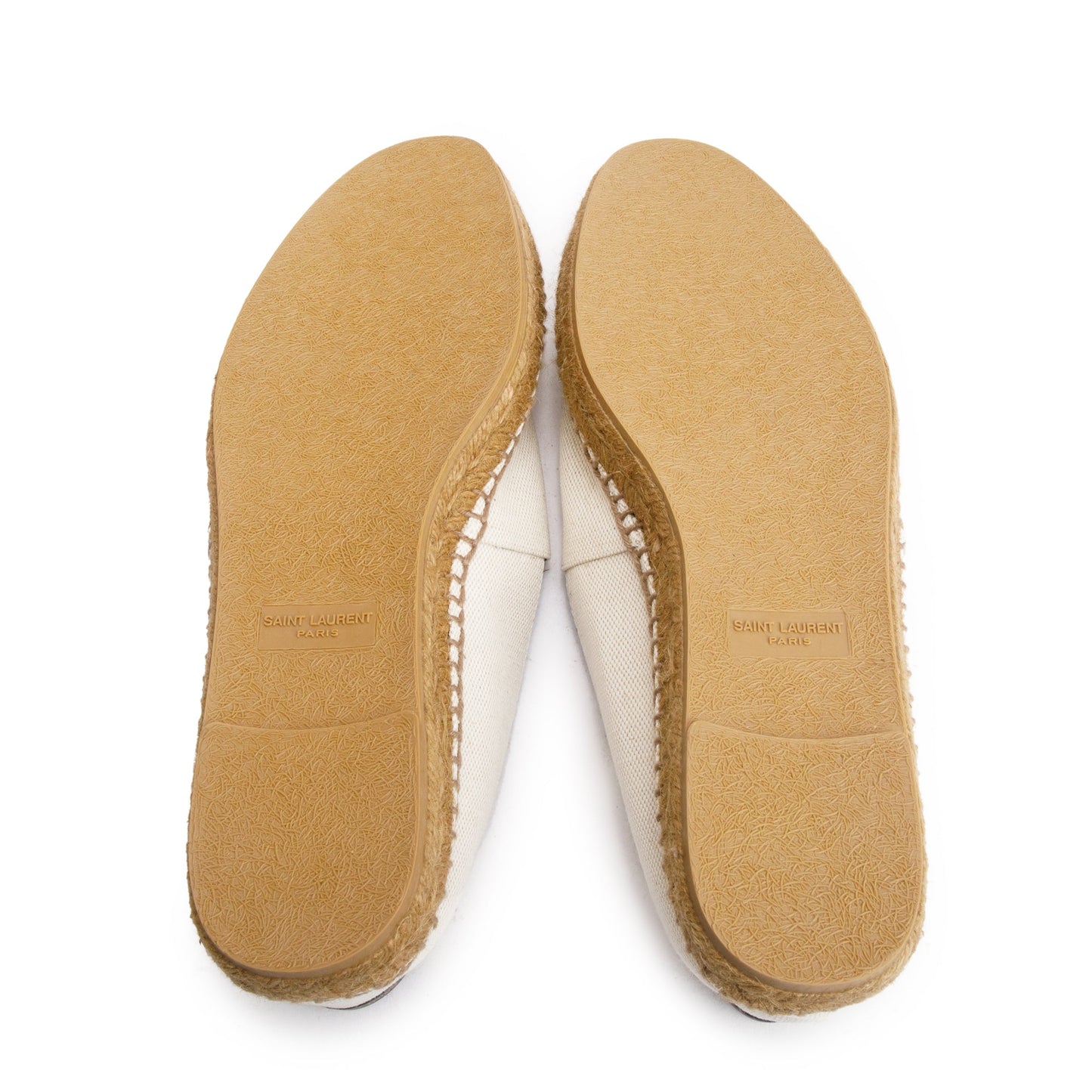 Saint Laurent Natural Beige Canvas Espadrilles, Size 45