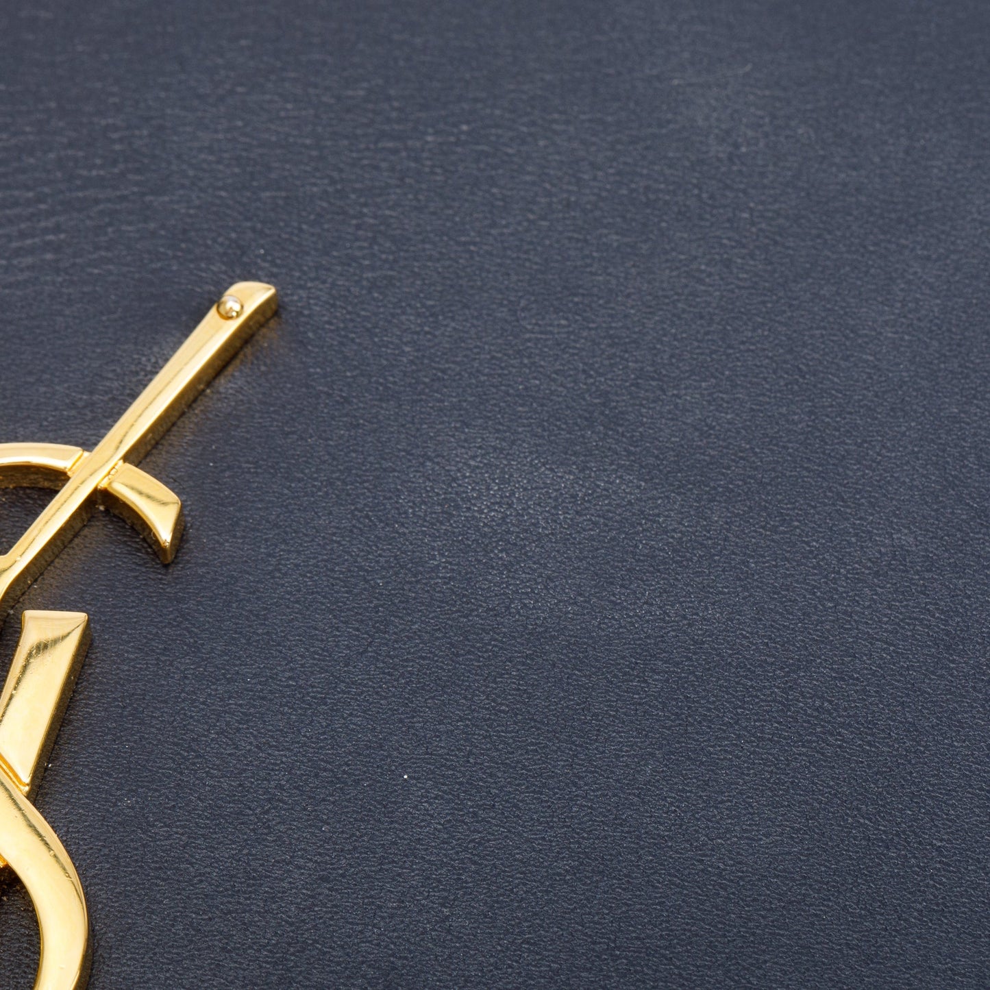 Saint Laurent Navy Calfskin Leather Kate Tassel Wallet on Chain
