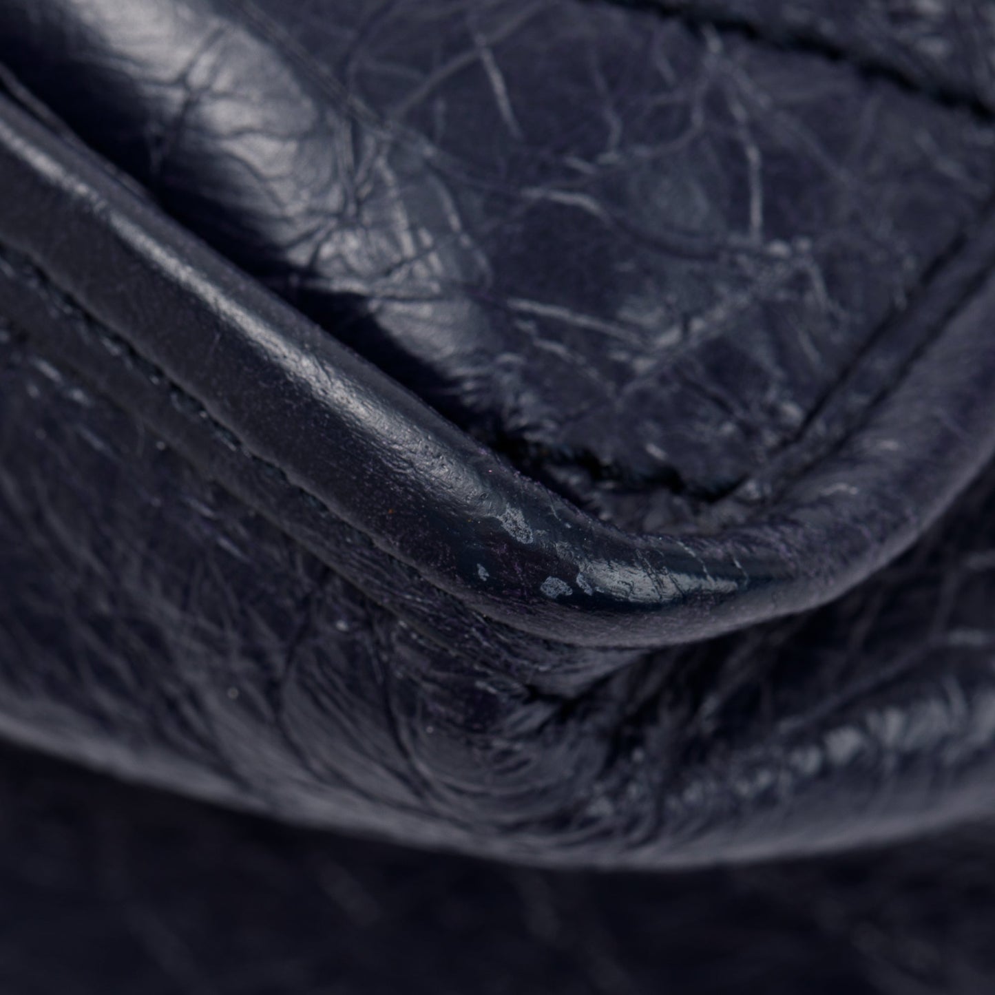 Saint Laurent Navy Crinkled Calfskin Leather Medium Niki Shoulder Bag