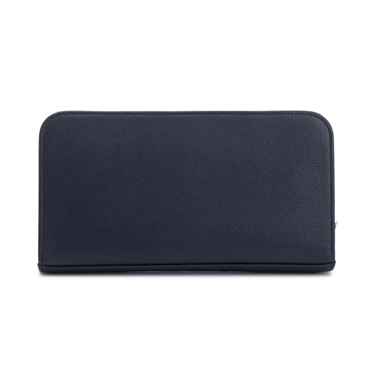 Saint Laurent Navy Grain de Poudre Leather Paris Zip Around Wallet