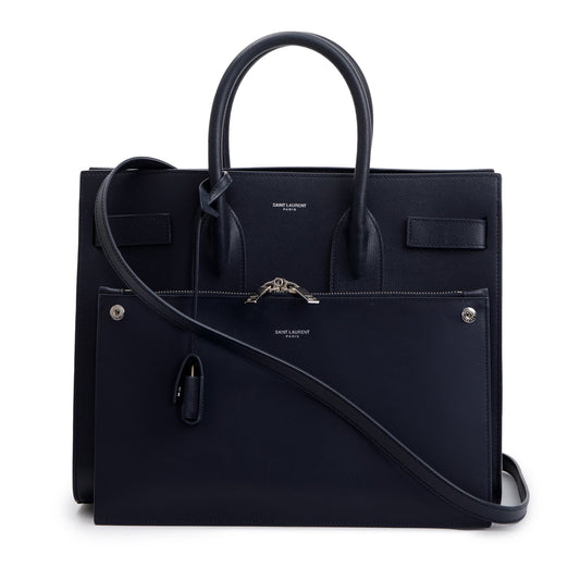 Saint Laurent Navy Grained Leather Small Sac De Jour