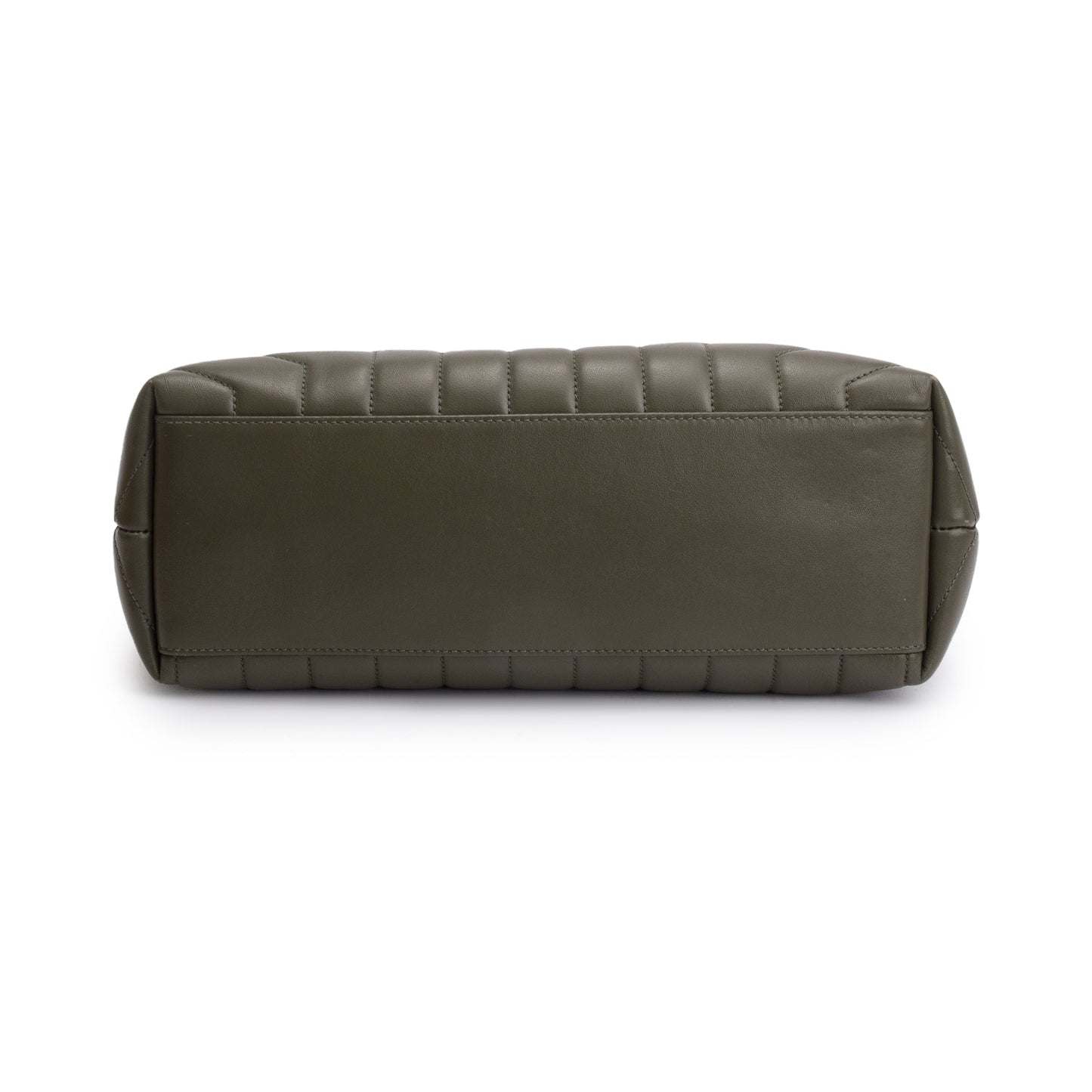 Saint Laurent Olive Green Quilted Leather Medium Loulou Monogram Shoulder Bag