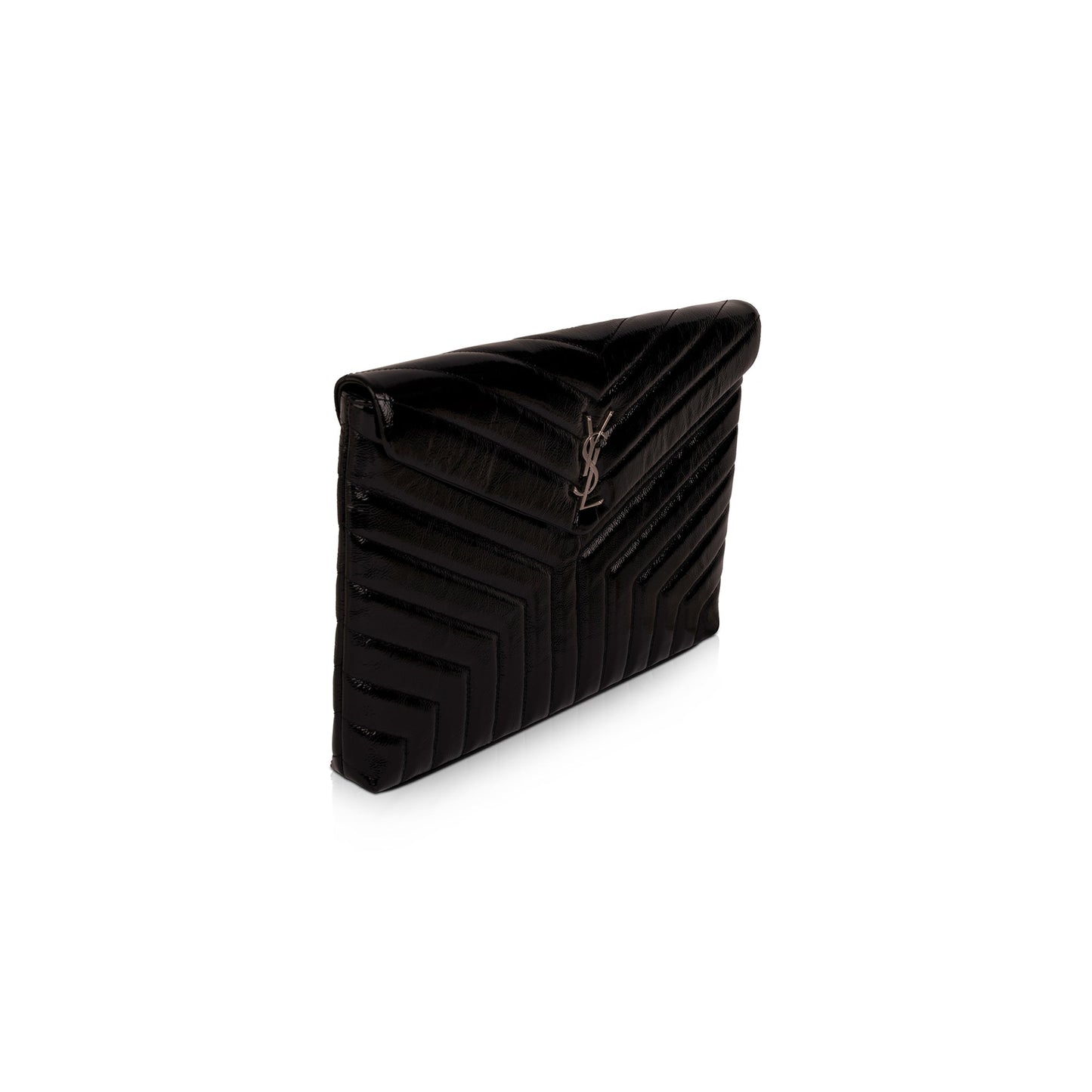 Saint Laurent Patent Leather Monogram LouLou Document Clutch